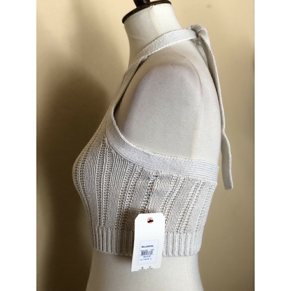 Billabong Womens Ivory Knit Sands Halter Crop Top - Picture 9 of 9